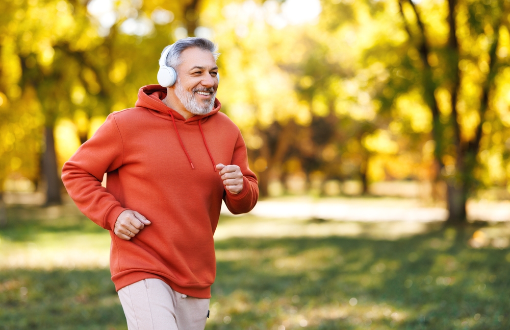 man exercising in park